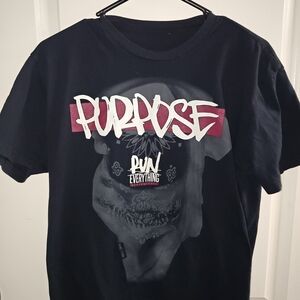 Used Black Graphic T-Shirt - "Purpose" Motivational Design